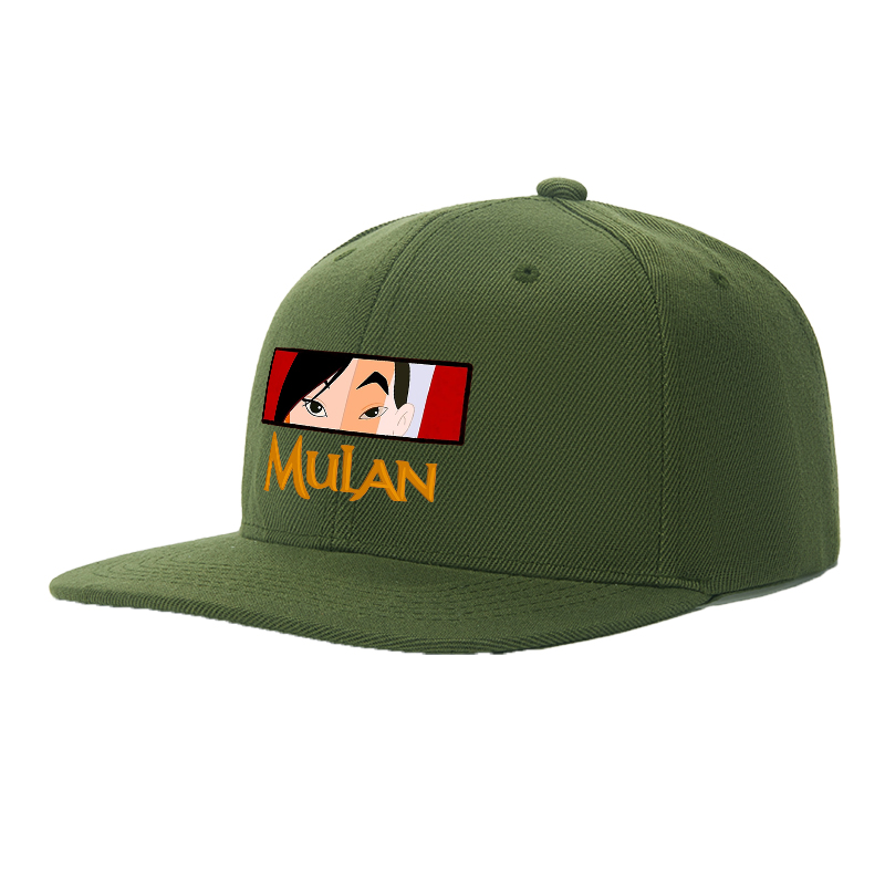 Flat Brim Baseball Cap Mulan Face Graphic Streetwear Underground Skate Style for Basketball Court Skate Park Urban Scene Skaters Rappers Streetwear Enthusiasts