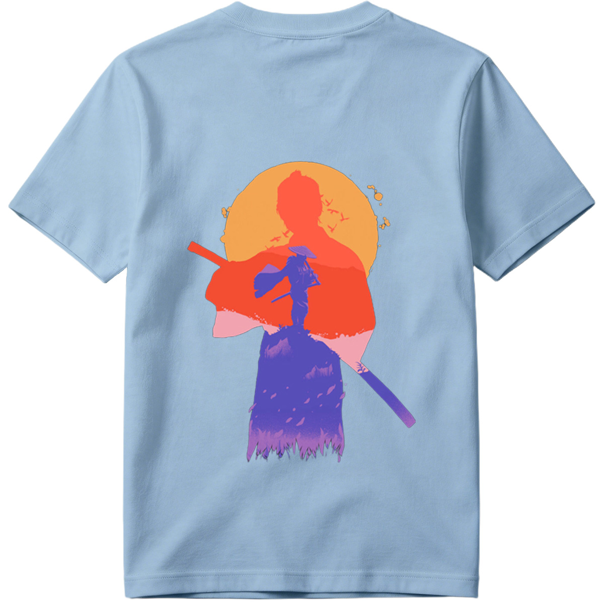Samurai Silhouette at Sunset - Tee