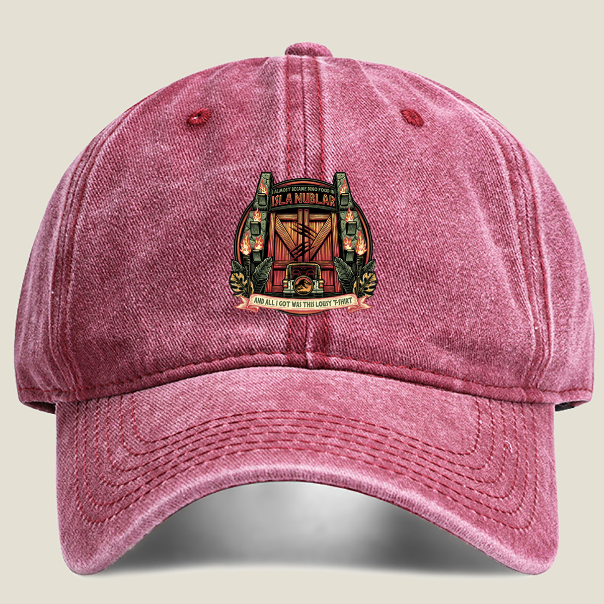 Jurassic Park: Isla Nublar Adventure T-Shirt - Washed Denim - Baseball Cap