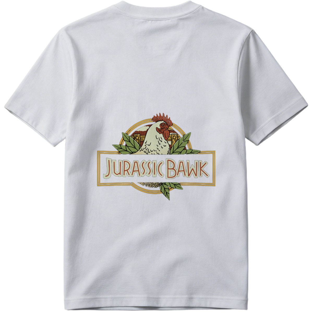 Jurassic Bawk - Chicken Logo Design - Tee