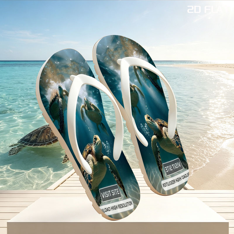 Three sea turtles swimming gracefully underwater in clear blue ocean. -  flip-flops