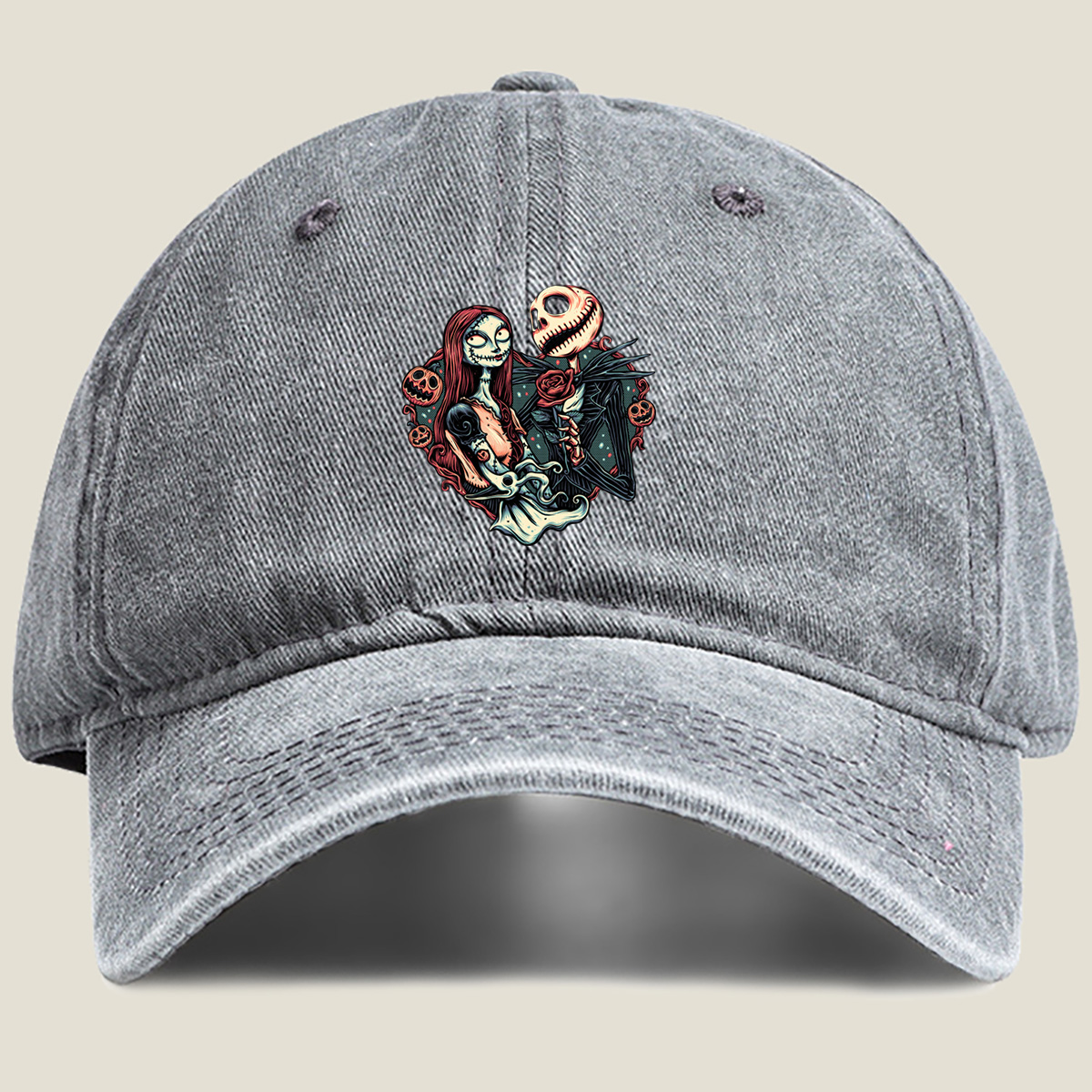 The Nightmare Before Christmas: Jack and Sally - Washed Denim - Baseball Cap