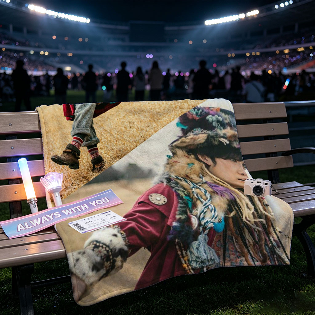 Yosuke Kubozuka in a Bohemian Fashion Shoot on a Golden Field - Blankets