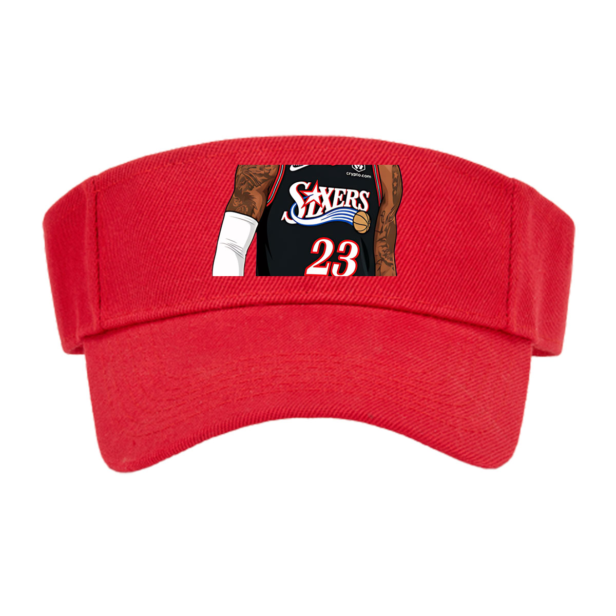 LeBron James in Philadelphia 76ers Jersey, #23, Nike Uniform, Crypto.com Sponsorship -  Visor cap