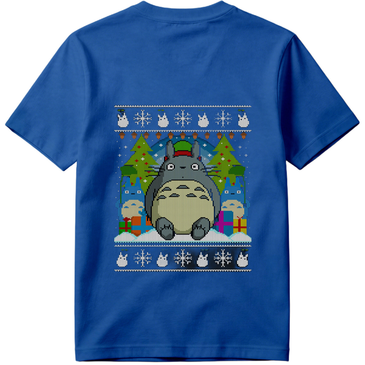 Totoro Christmas Knit Pattern - Tee