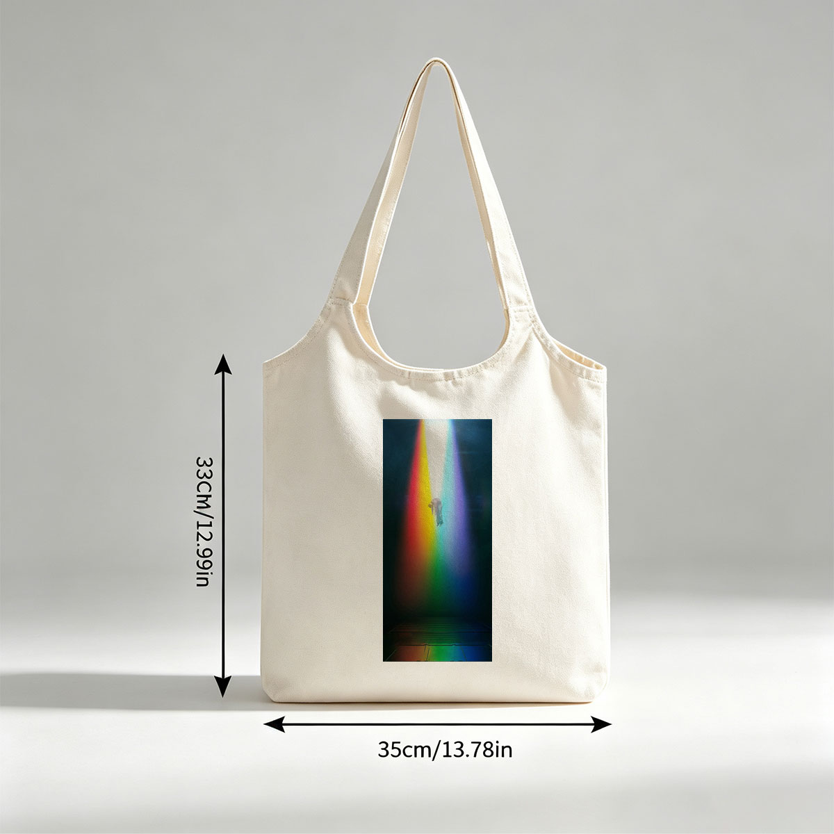 Coldplay Live Performance in a Rainbow-Lit Stage with Diver Silhouette - Canvas shoulder bags/