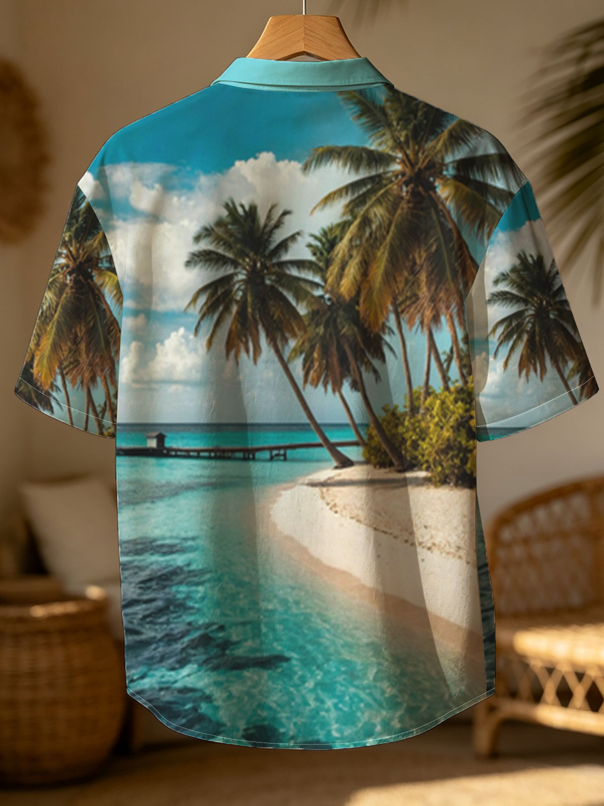 Tropical Beach with Palm Trees and Crystal Clear Water -  Shirt