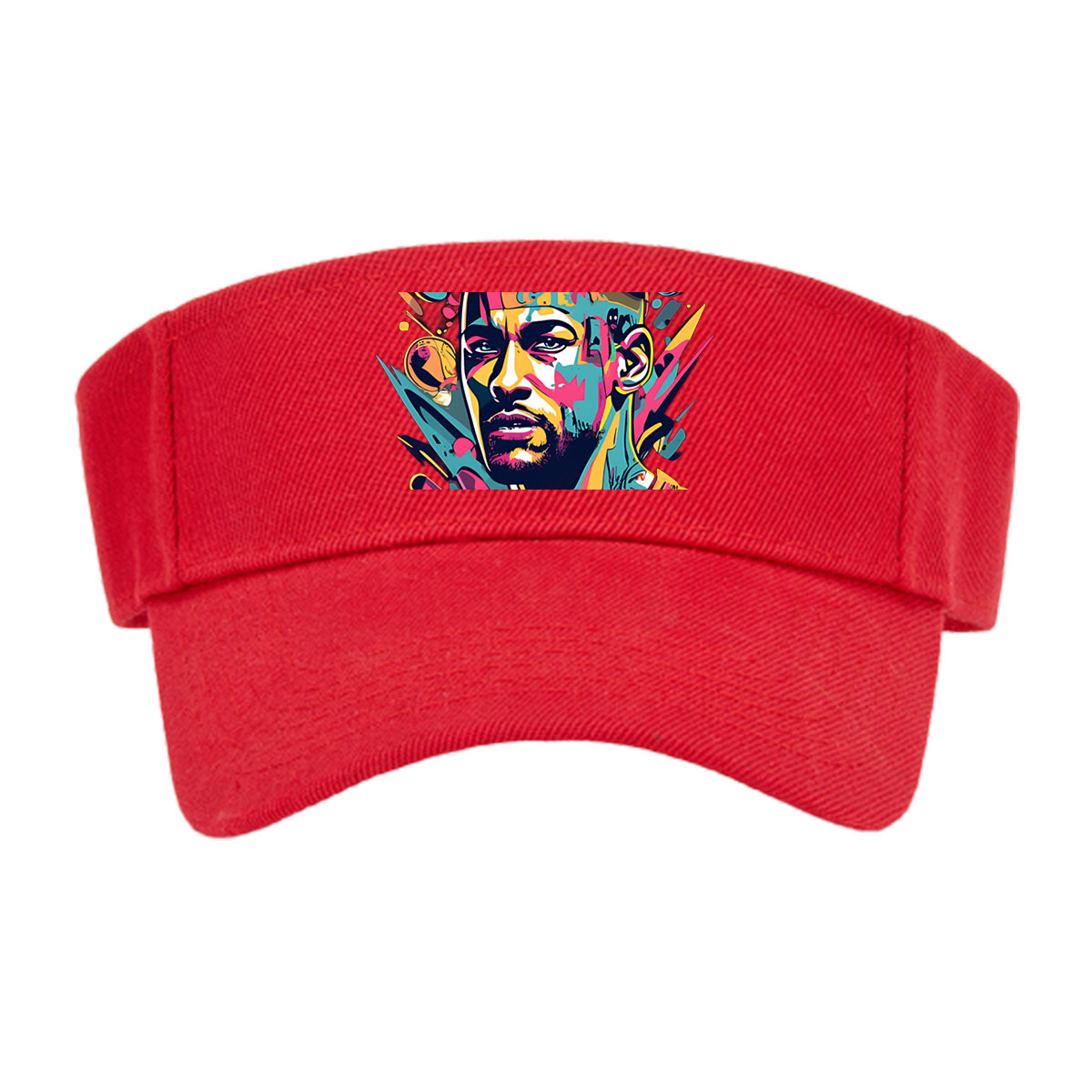 Colorful Abstract Portrait of a Man with Vibrant Patterns and Dynamic Elements -  Visor cap