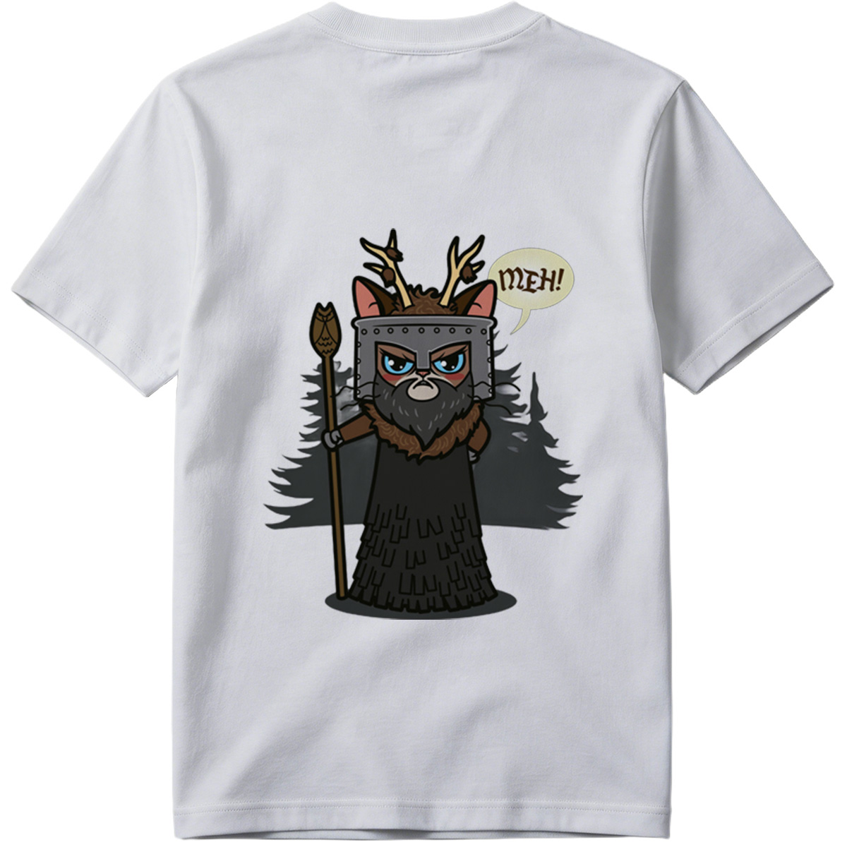 Cat Warrior with Antlers and Spear: 
