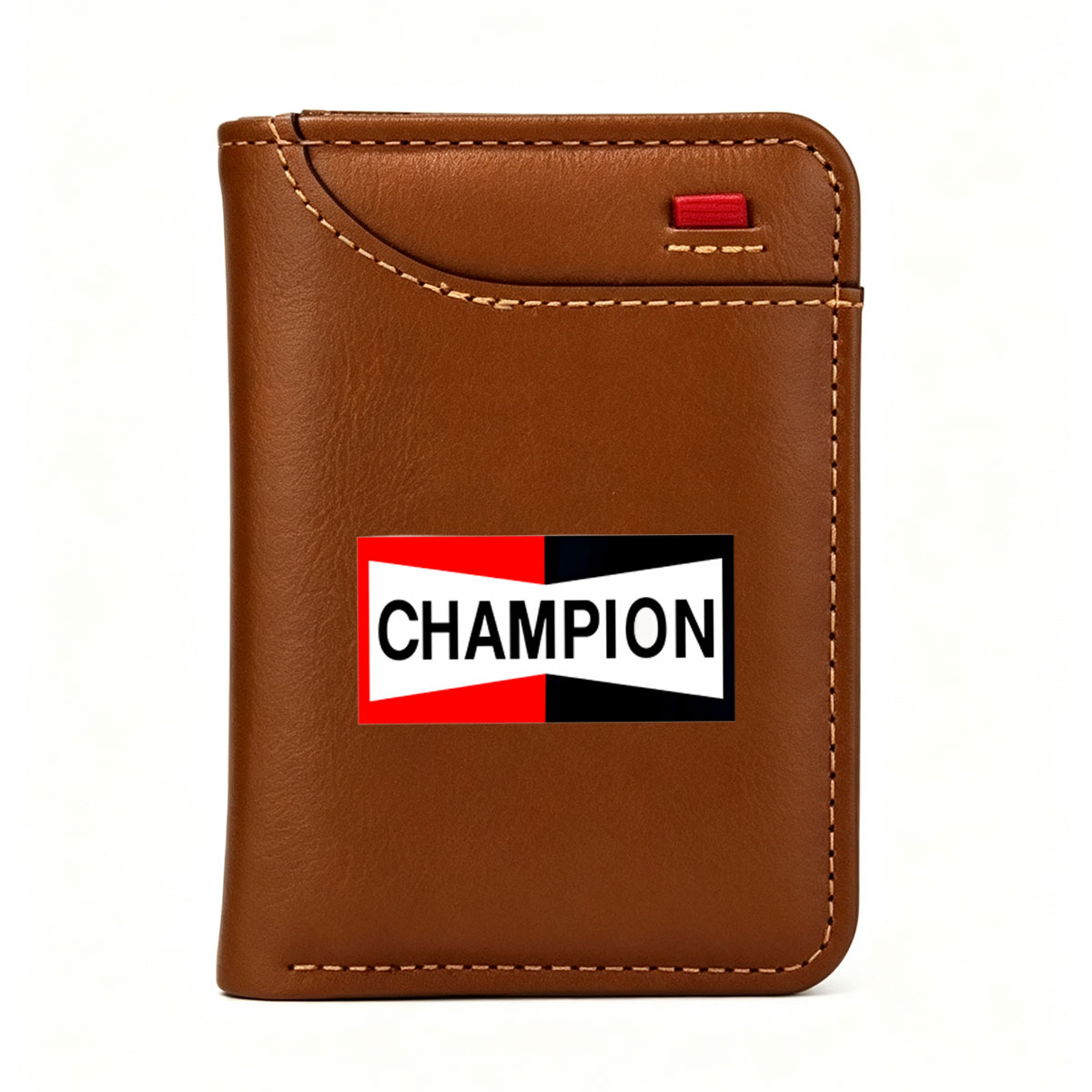 Champion Brand Logo with Red, Black, and White Design - Vertical Style Wallet