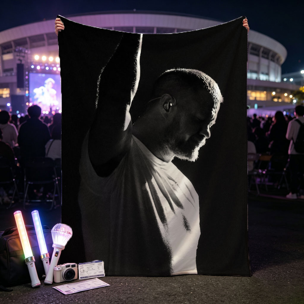 Calvin Harris Live Performance in Black and White Silhouette - Blankets