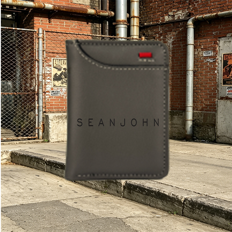 Unisex Vertical Wallet with Sean John Embroidered Logo Design – Sleek RFID-Blocking Money Clip Wallet for Daily Use, Perfect for Urban Professionals and Fashion-Conscious Adults on the Go