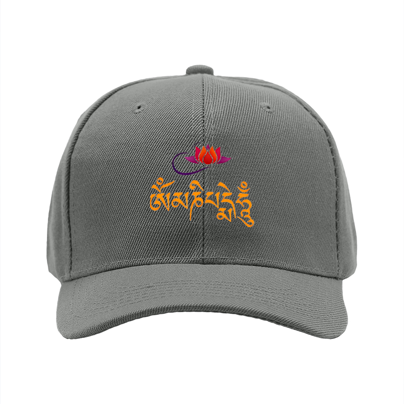 1pc New Baseball Cap with Lotus Flower and Tibetan Script Print Unisex Adjustable Hat for Outdoor Activities and Casual Wear Suitable for Adults and Teenagers