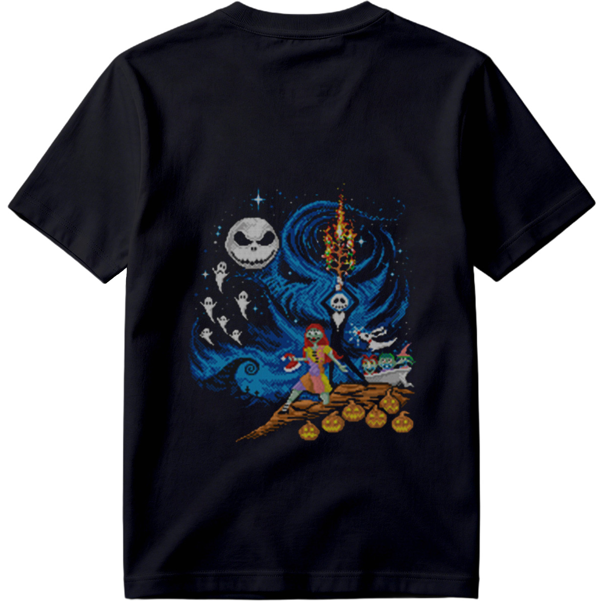 The Nightmare Before Christmas: Jack Skellington and Sally in a Magical Night Scene - Tee