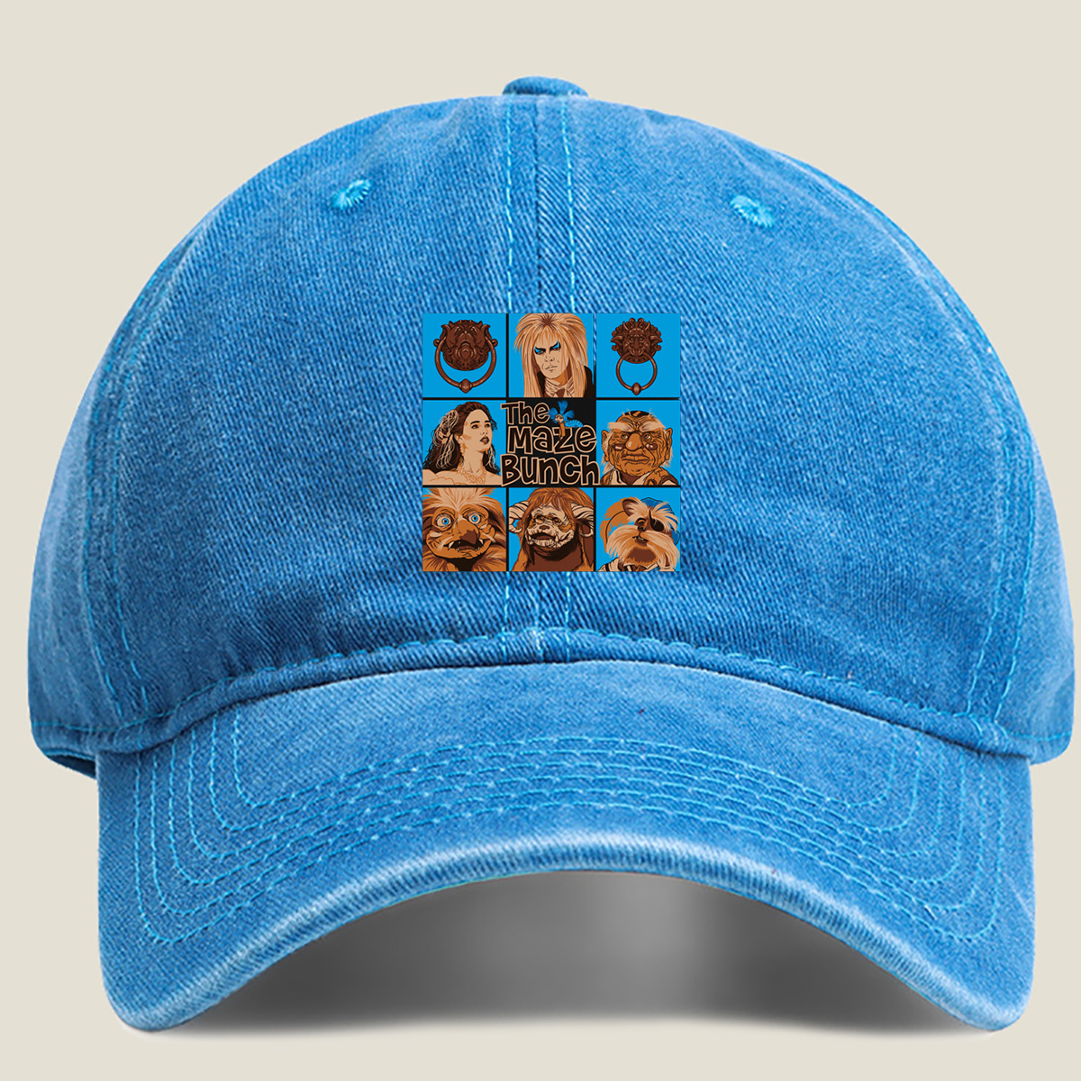 The Maze Bunch: Characters from Labyrinth - Washed Denim - Baseball Cap