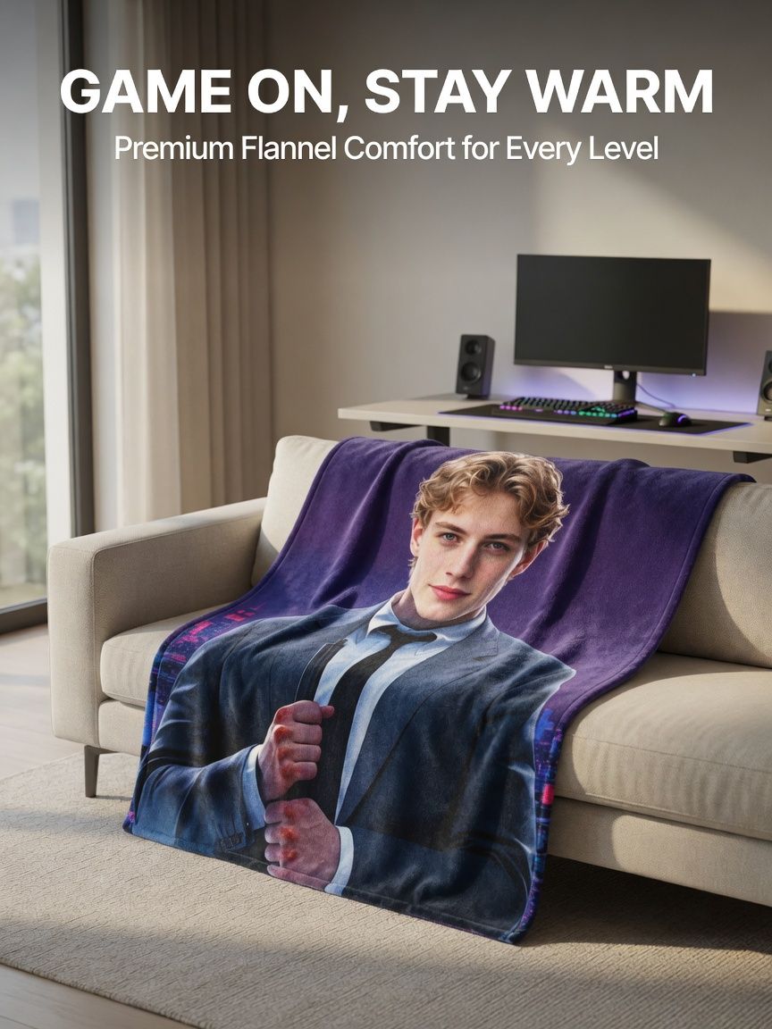 Custom Face Photo Flannel Blanket Personalized Portrait Throw Ultra Soft Anti Pilling Fleece Bed Sofa Travel Cozy Gift