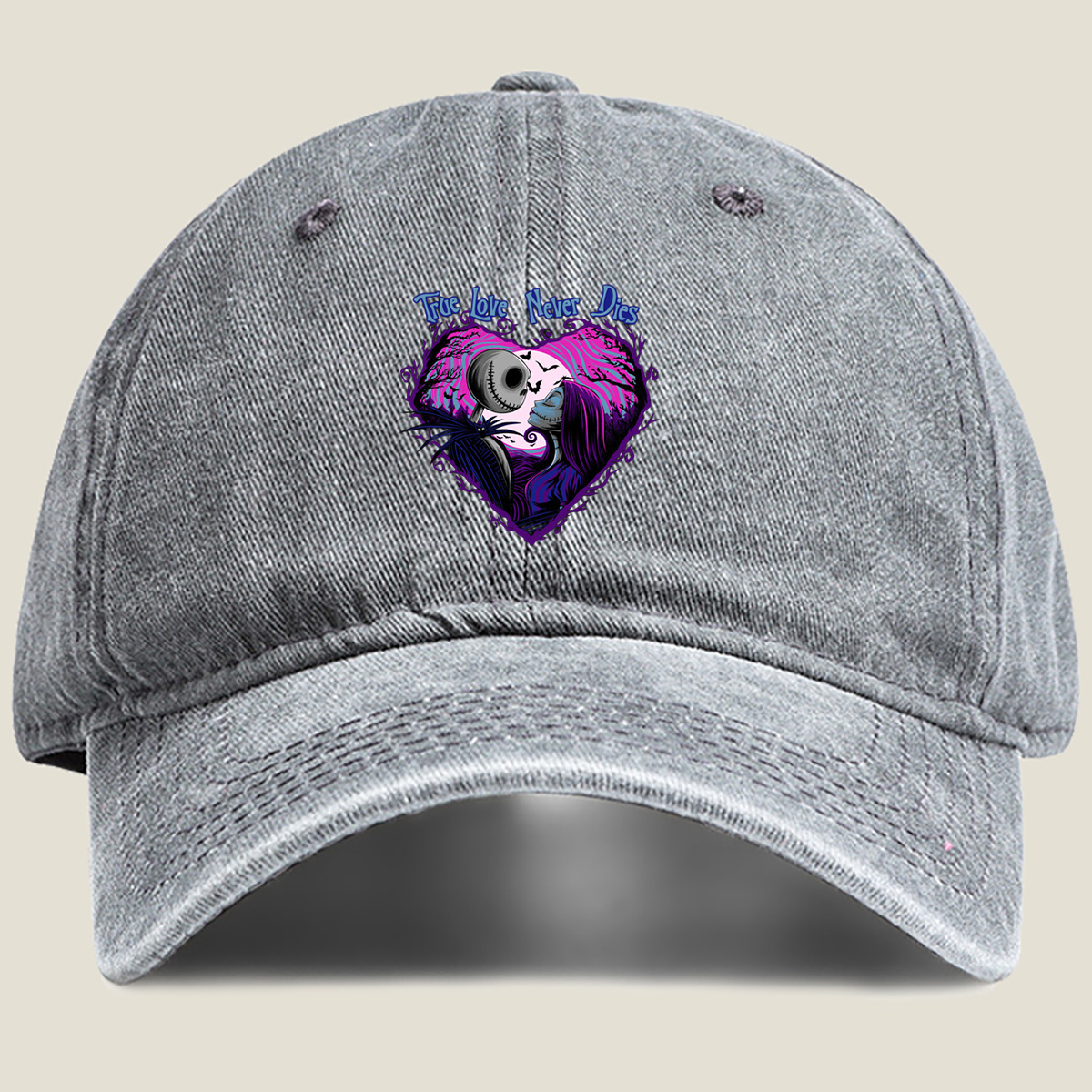 Jack and Sally - True Love Never Dies - Washed Denim - Baseball Cap