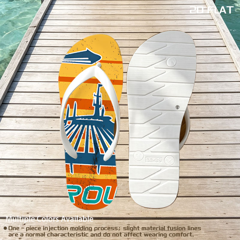 Tomorrowland: Iconic Space Mountain Silhouette with Retro Solar Background -  flip-flops