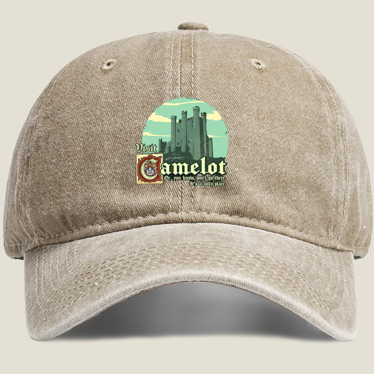 Visit Camelot: A Silly Place - Washed Denim - Baseball Cap