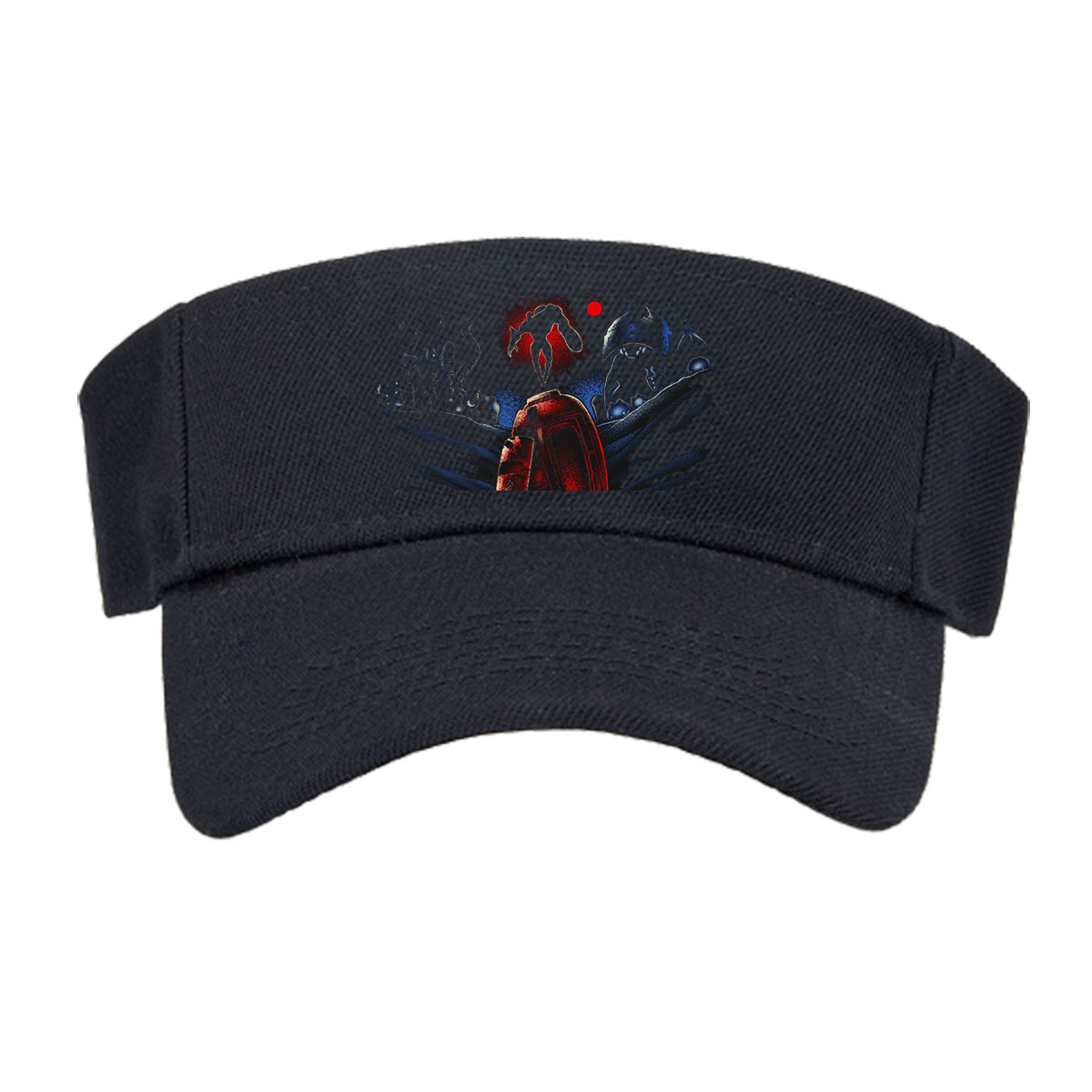 Red Planet Encounter: Alien Silhouette and Cosmic Artifacts -  Visor cap
