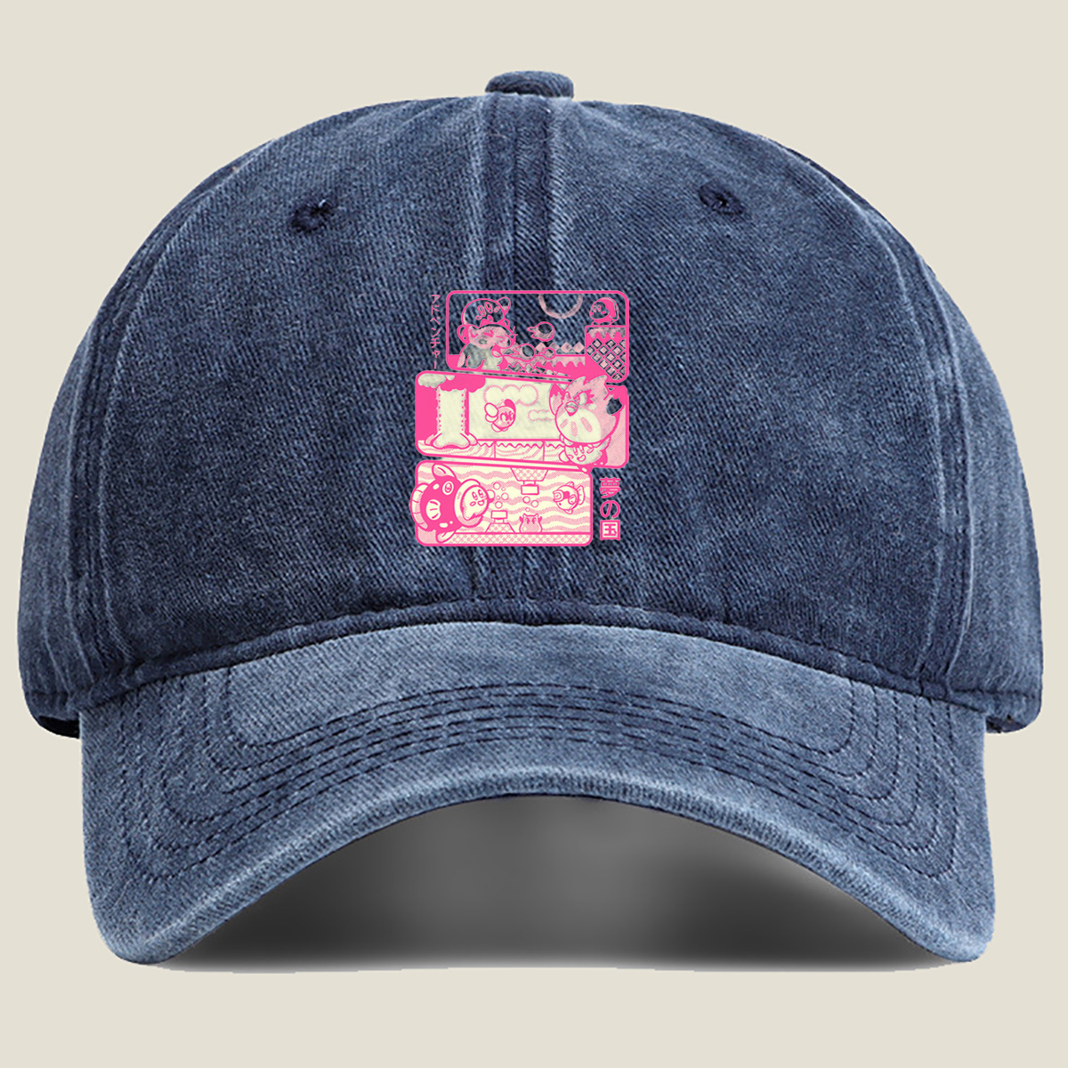 Kirby and Friends in Dream Land - Washed Denim - Baseball Cap