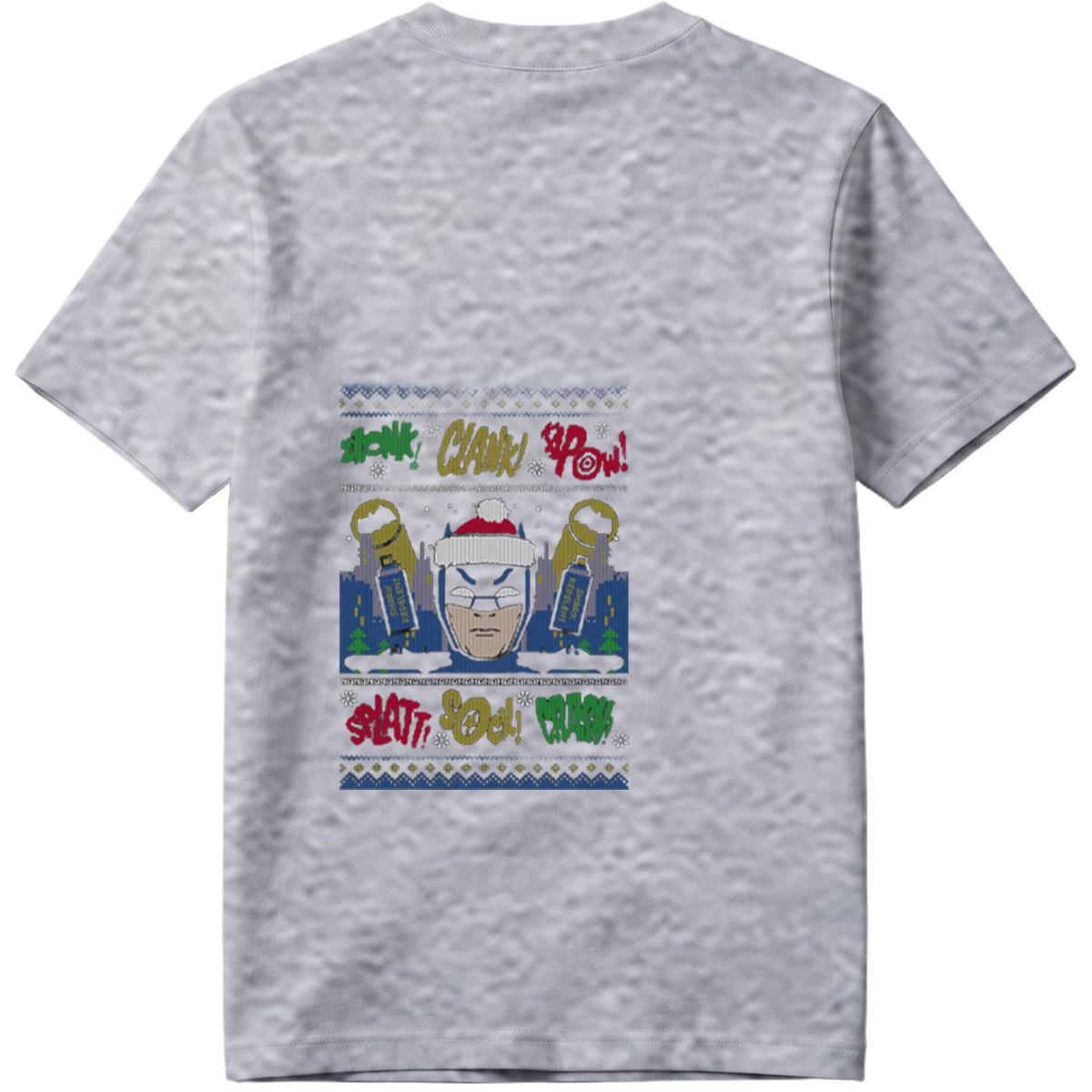 Batman Christmas Sweater with Comic Sound Effects - Tee