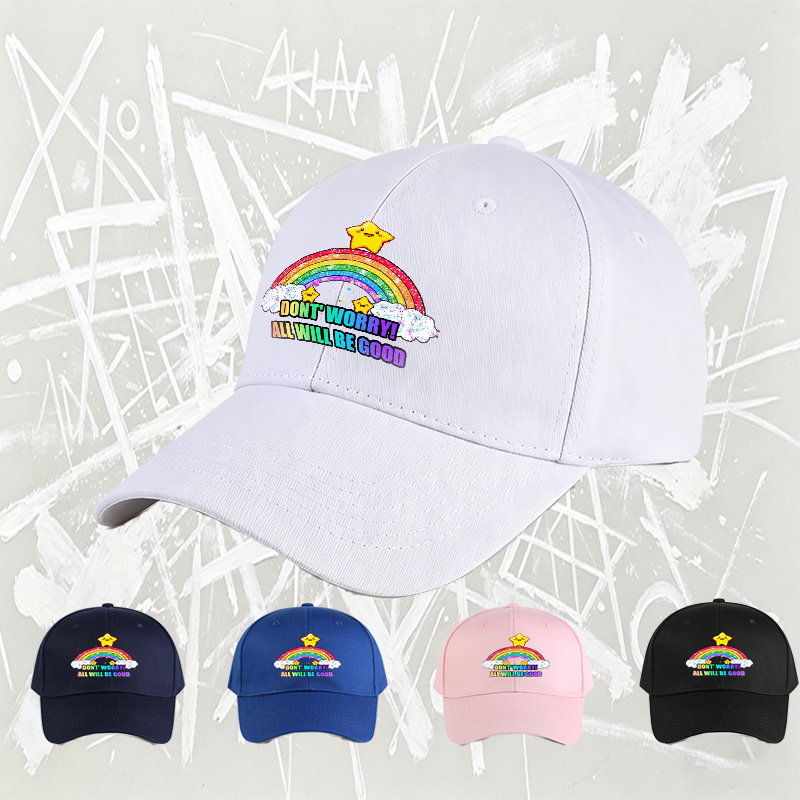 Unisex Classic Baseball Cap with Rainbow Star Print 