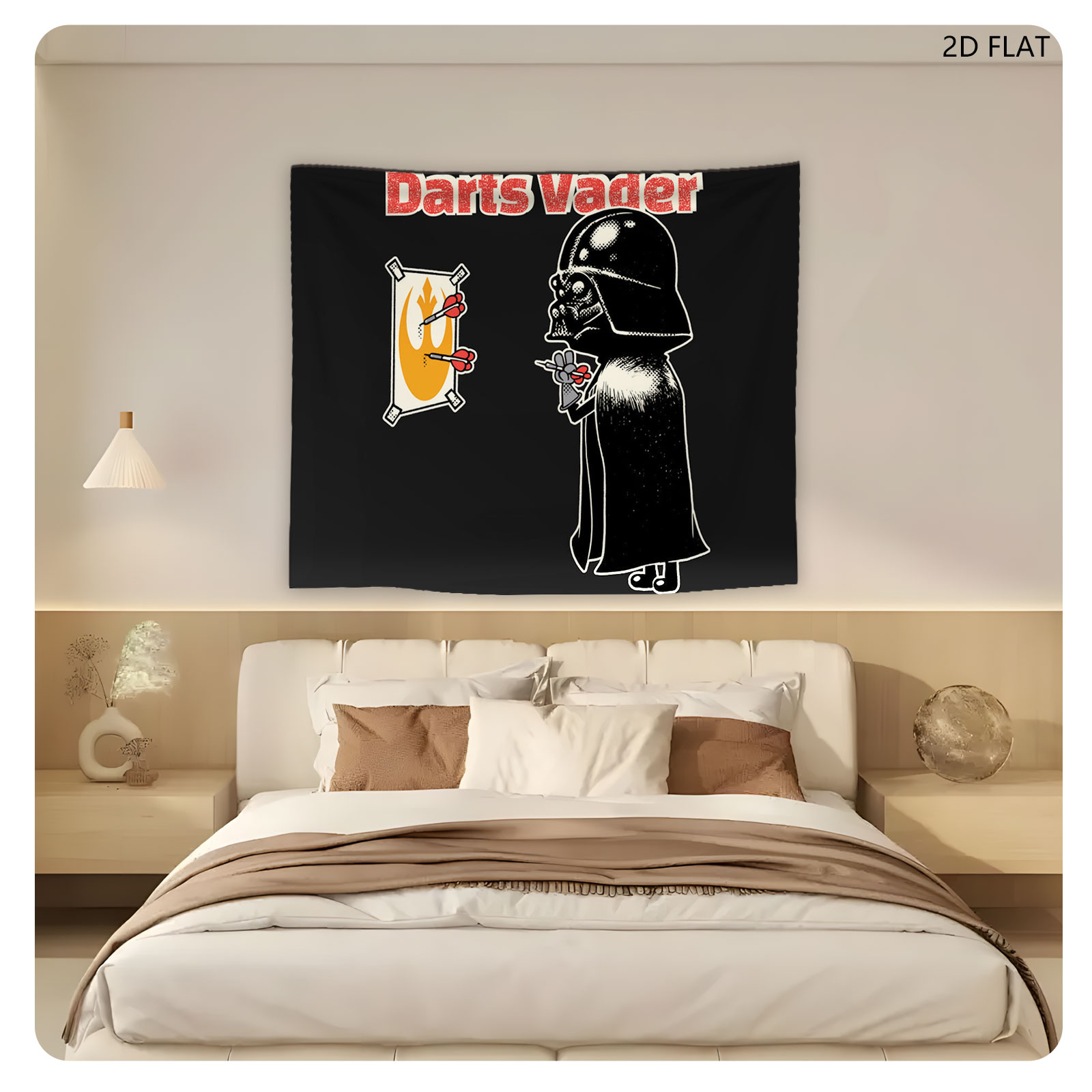 Darth Vader Playing Darts with Rebel Target - Tapestry