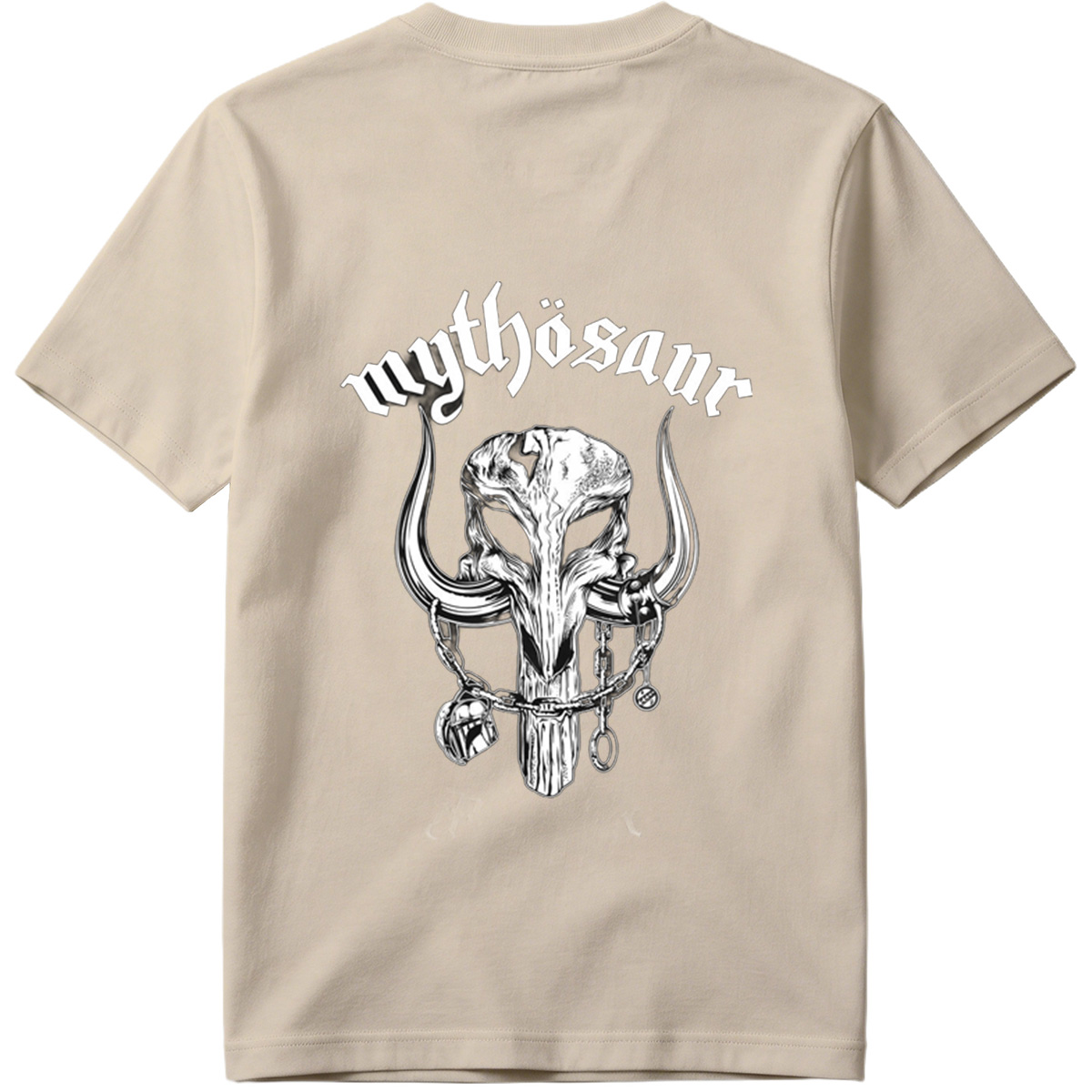 Mythosaur Skull with Chains and Helmets - Tee
