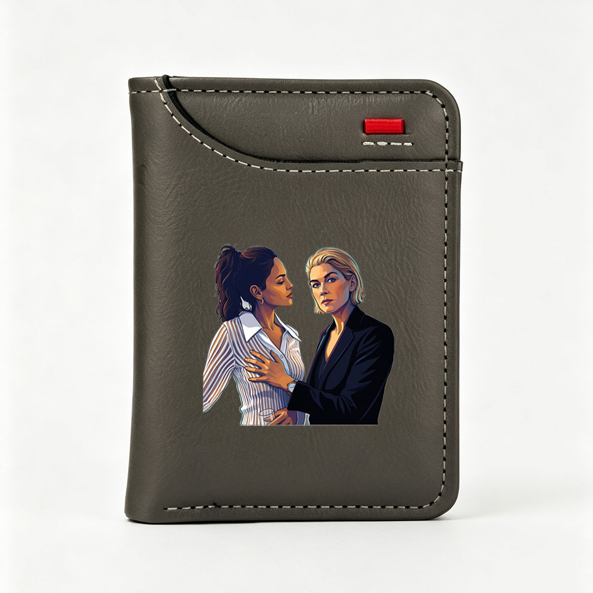 Two Women in Formal Attire Sharing an Intimate Moment - Vertical Style Wallet
