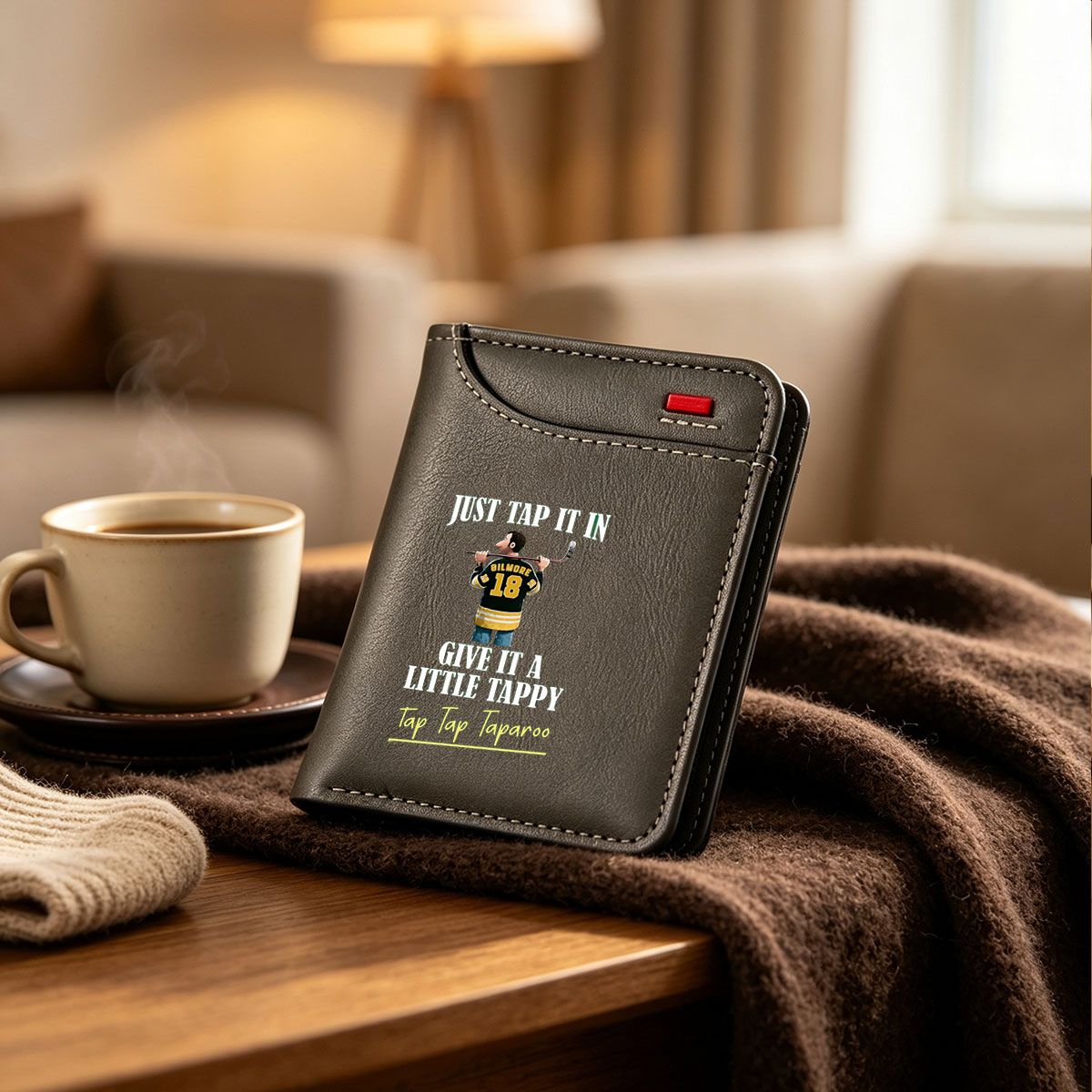 Gilmore 18 Hockey Player: Just Tap It In, Give It a Little Tappy - Vertical Style Wallet