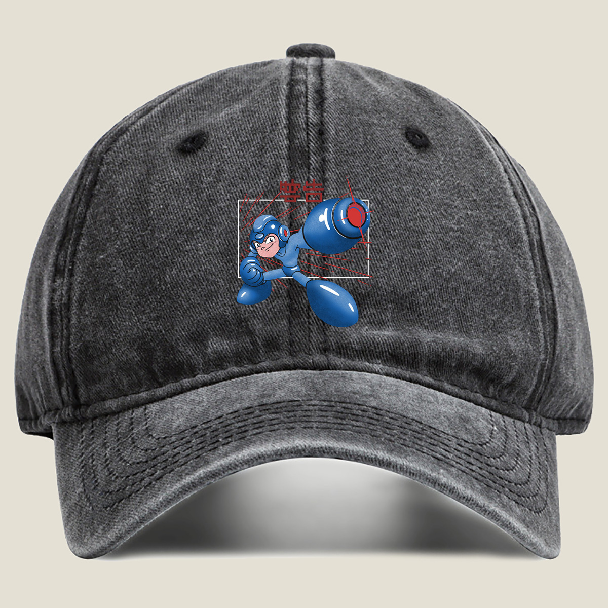 Mega Man Alert - Washed Denim - Baseball Cap