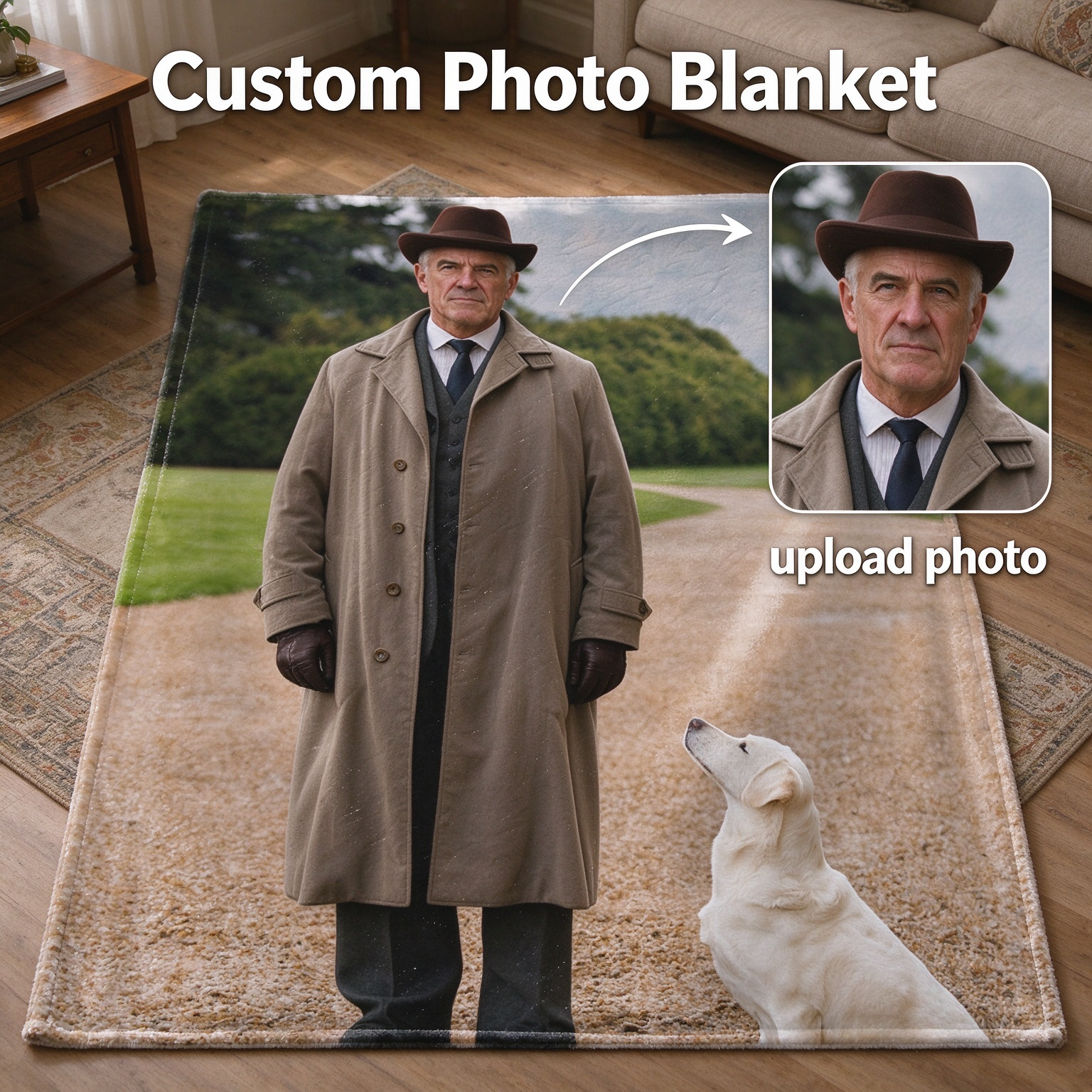 Personalized Custom Photo Blanket Flannel Fleece Throw Customized Picture Portrait Keepsake for Couch Bed Sofa Travel