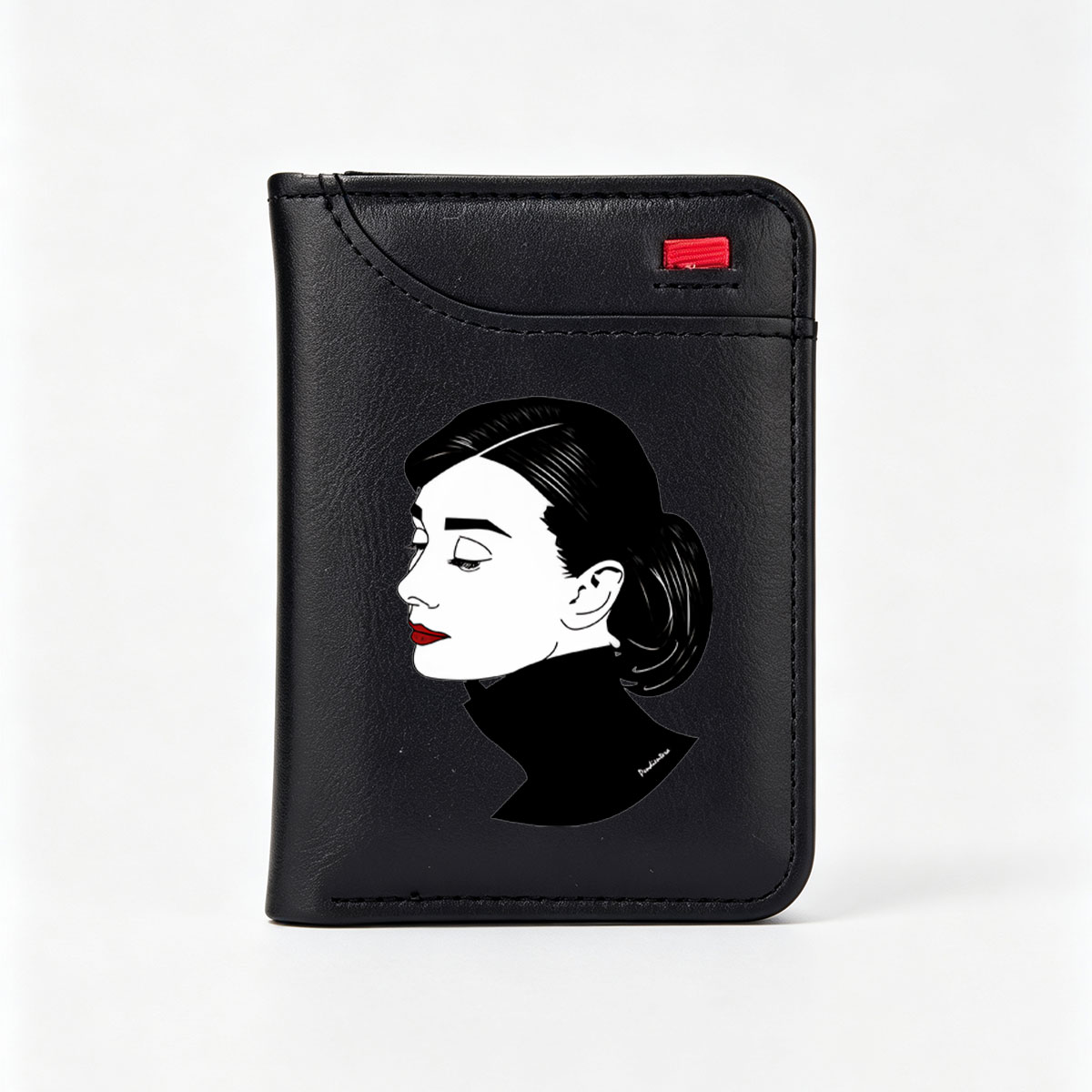 Audrey Hepburn Profile Portrait - Vertical Style Wallet