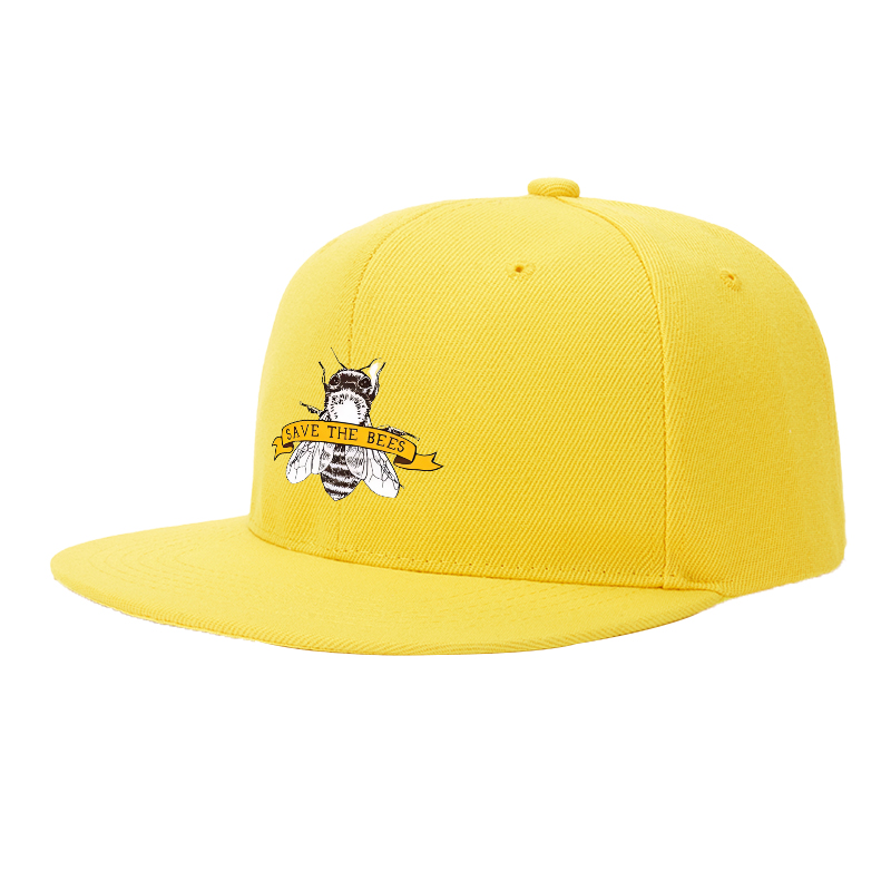 Flat Brim Baseball Cap Save The Bees Bee Graphic Streetwear Underground Skate Style for Basketball Court Skate Park Urban Lifestyle Skaters Rappers Streetwear Enthusiasts