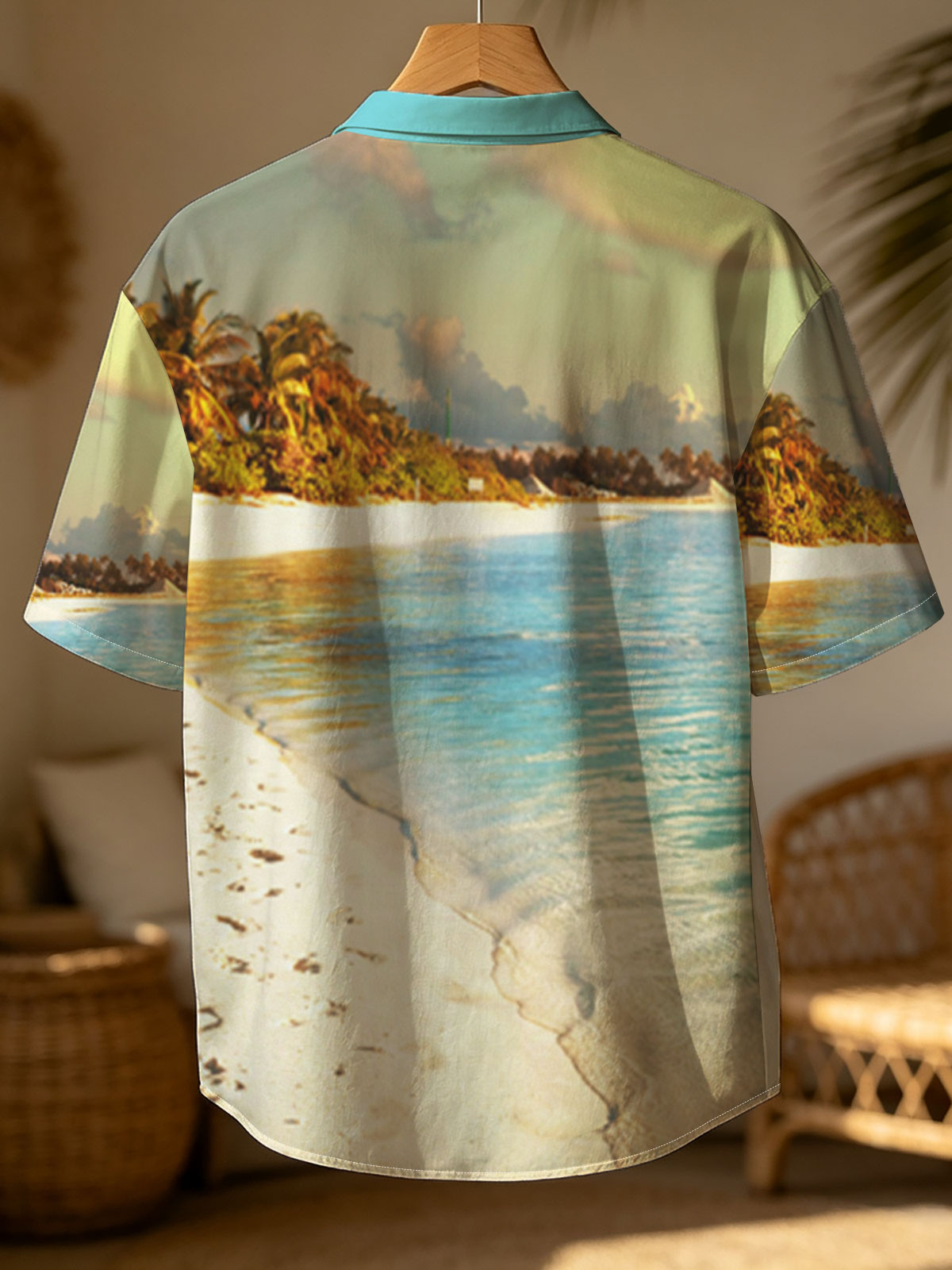 Tropical Beach with Clear Water and Palm Trees -  Shirt