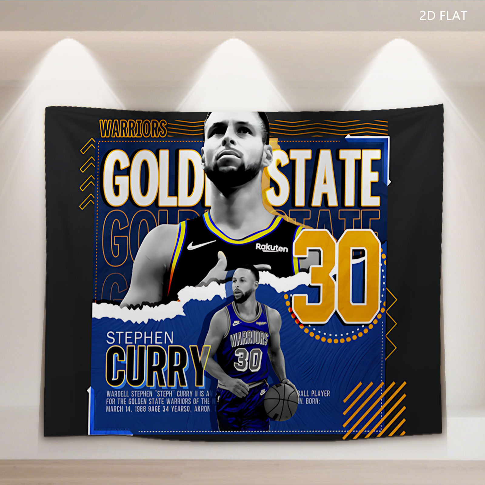 Stephen Curry, Golden State Warriors #30, NBA Basketball Player - Tapestry