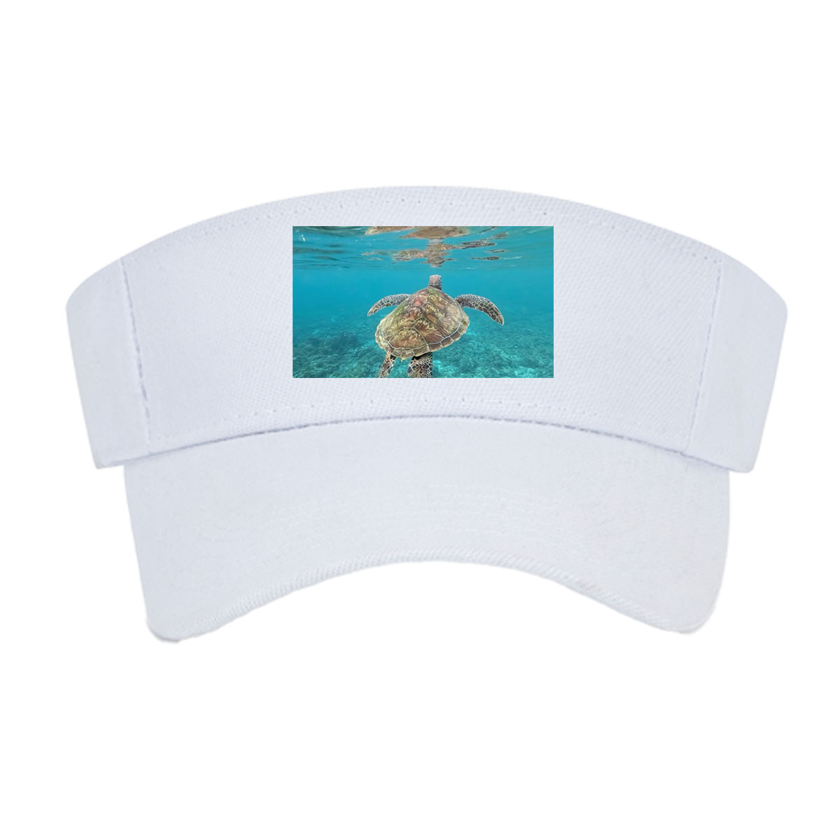 Sea Turtle Swimming in Clear Blue Waters -  Visor cap
