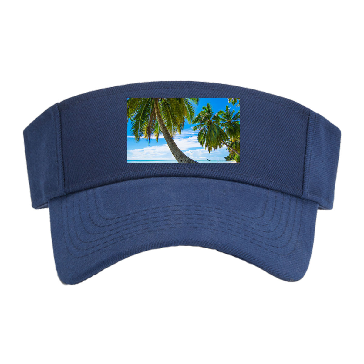 Tropical Beach with Swaying Palm Trees and Crystal Clear Waters -  Visor cap