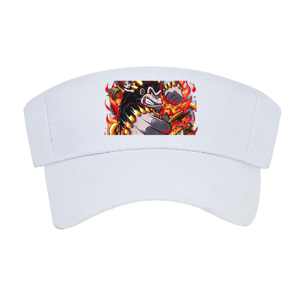 Donkey Kong and Diddy Kong in Fiery Action with Bananas and Barrels -  Visor cap