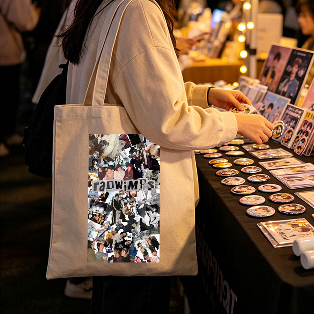 radwimps band collage featuring various photos and moments from their performances and personal life - Canvas tote bags