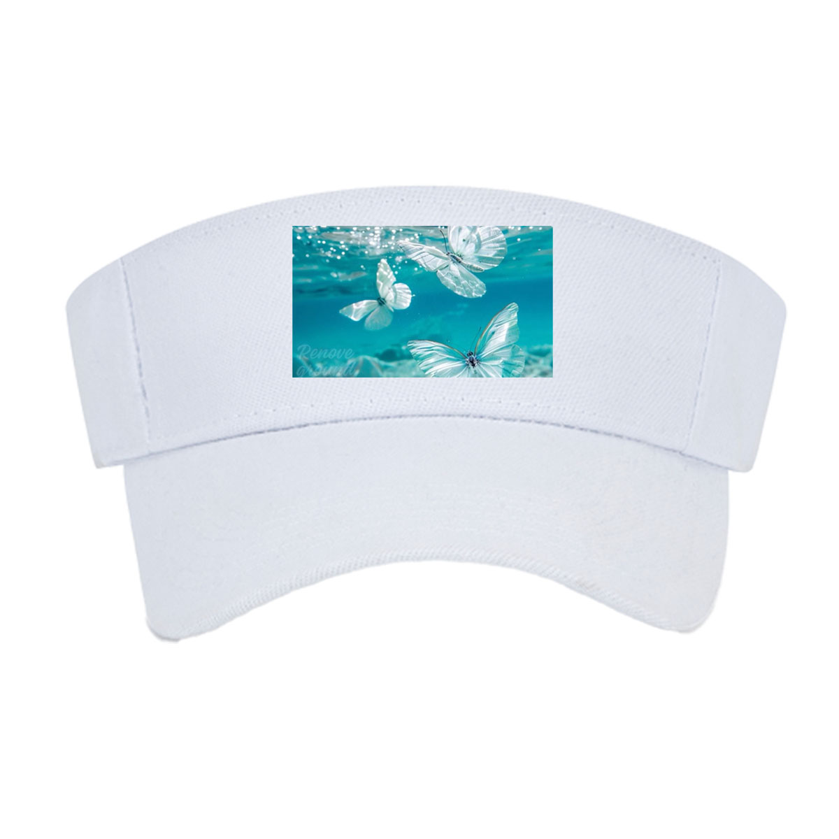 Butterflies floating underwater in clear blue water -  Visor cap