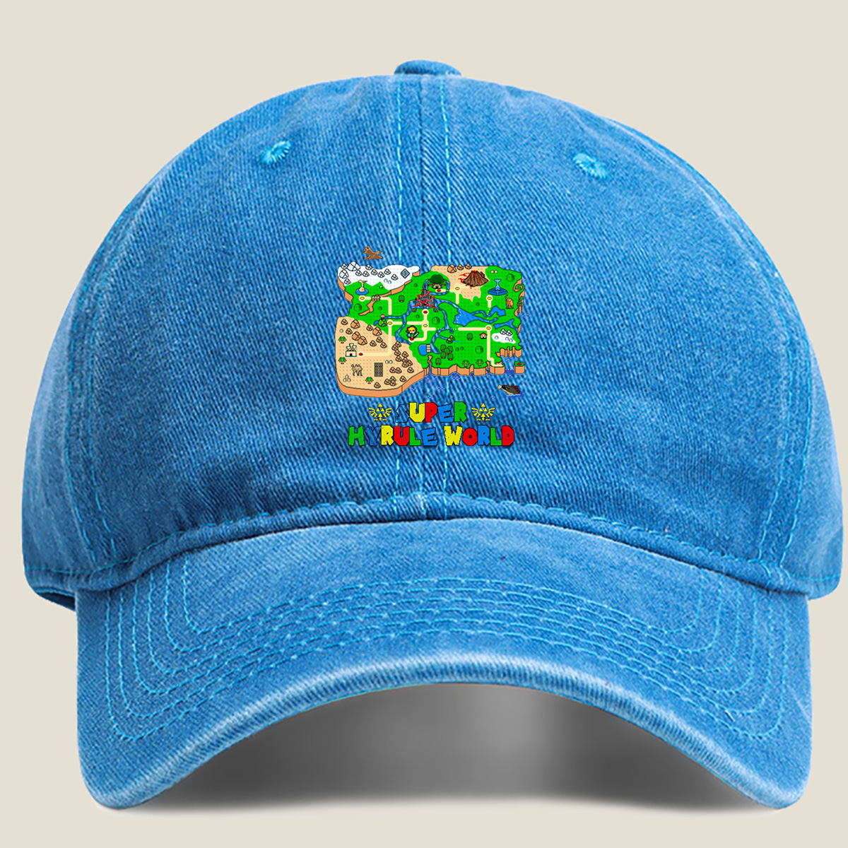 Super Hyrule World: Link's Adventure - Washed Denim - Baseball Cap