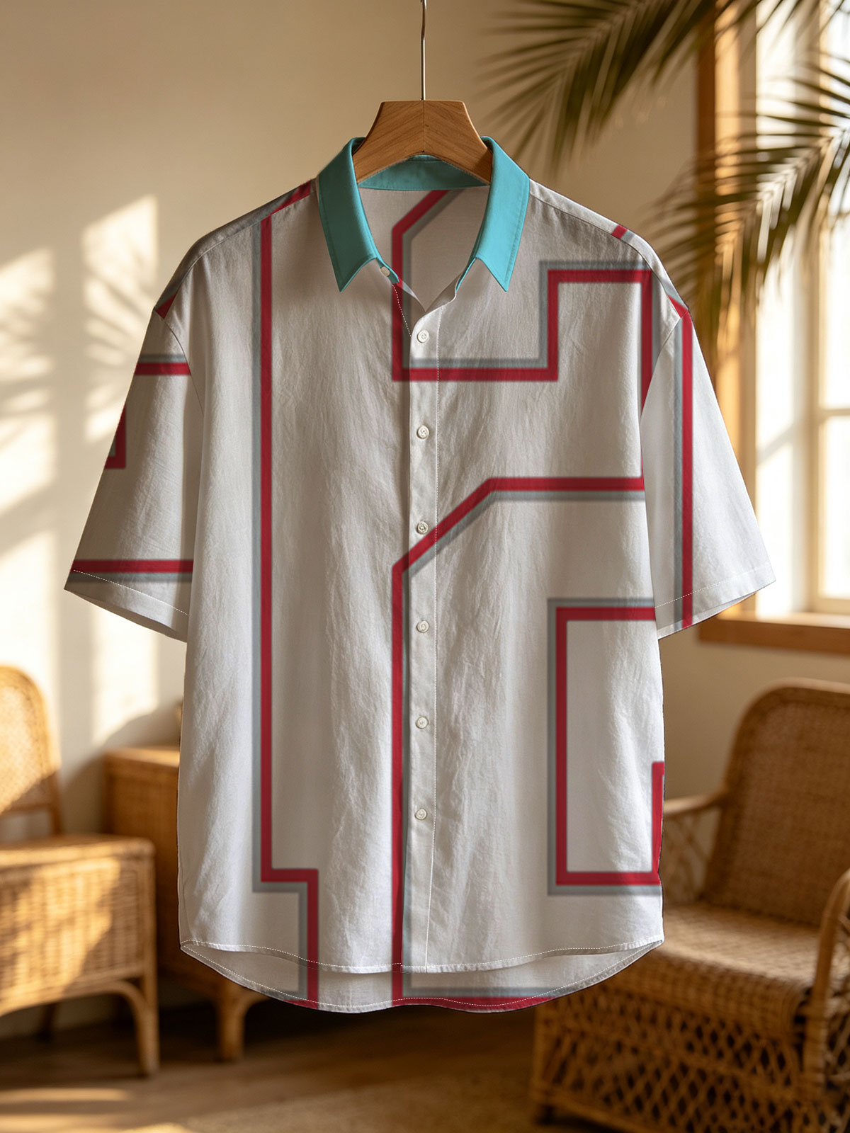 Number 12 in White with Red Outline on Dark Background -  Shirt