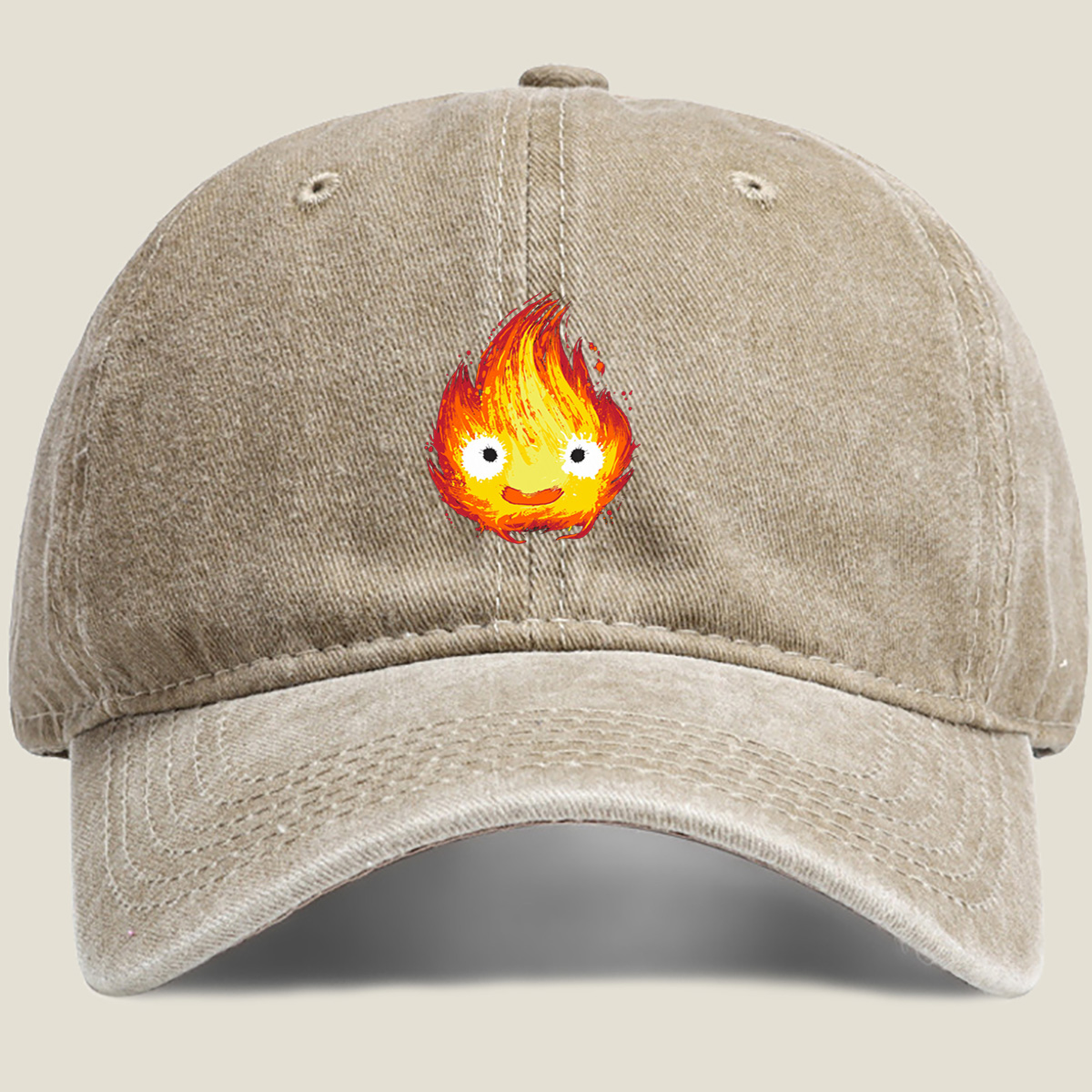 Fire Elemental Character - Washed Denim - Baseball Cap