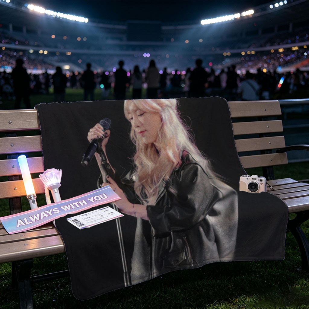 Lisa Blackpink Live Performance on Stage Holding Microphone in Leather Outfit - Blankets