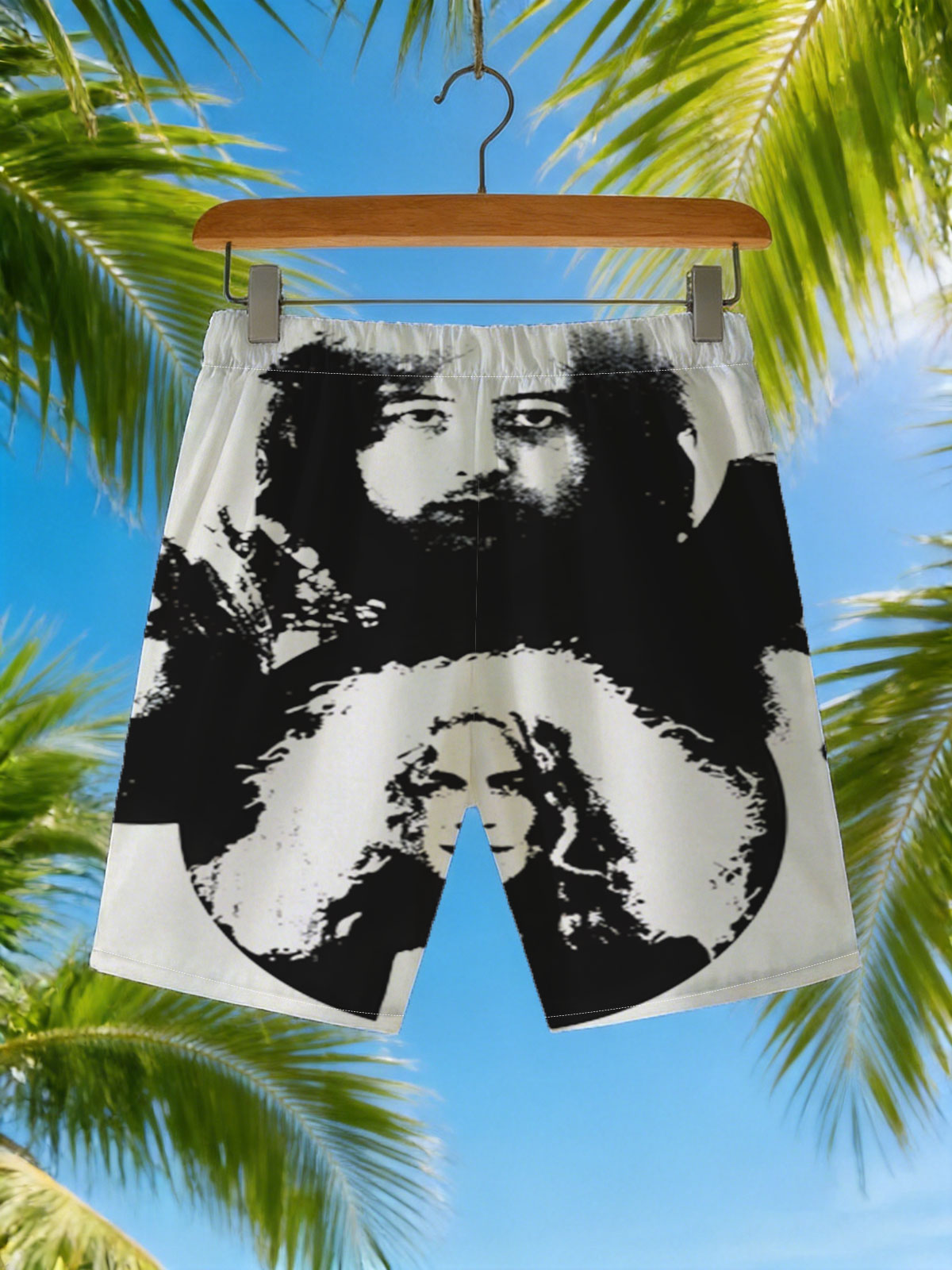 Queen Band Members Portrait Art -  Beach shorts