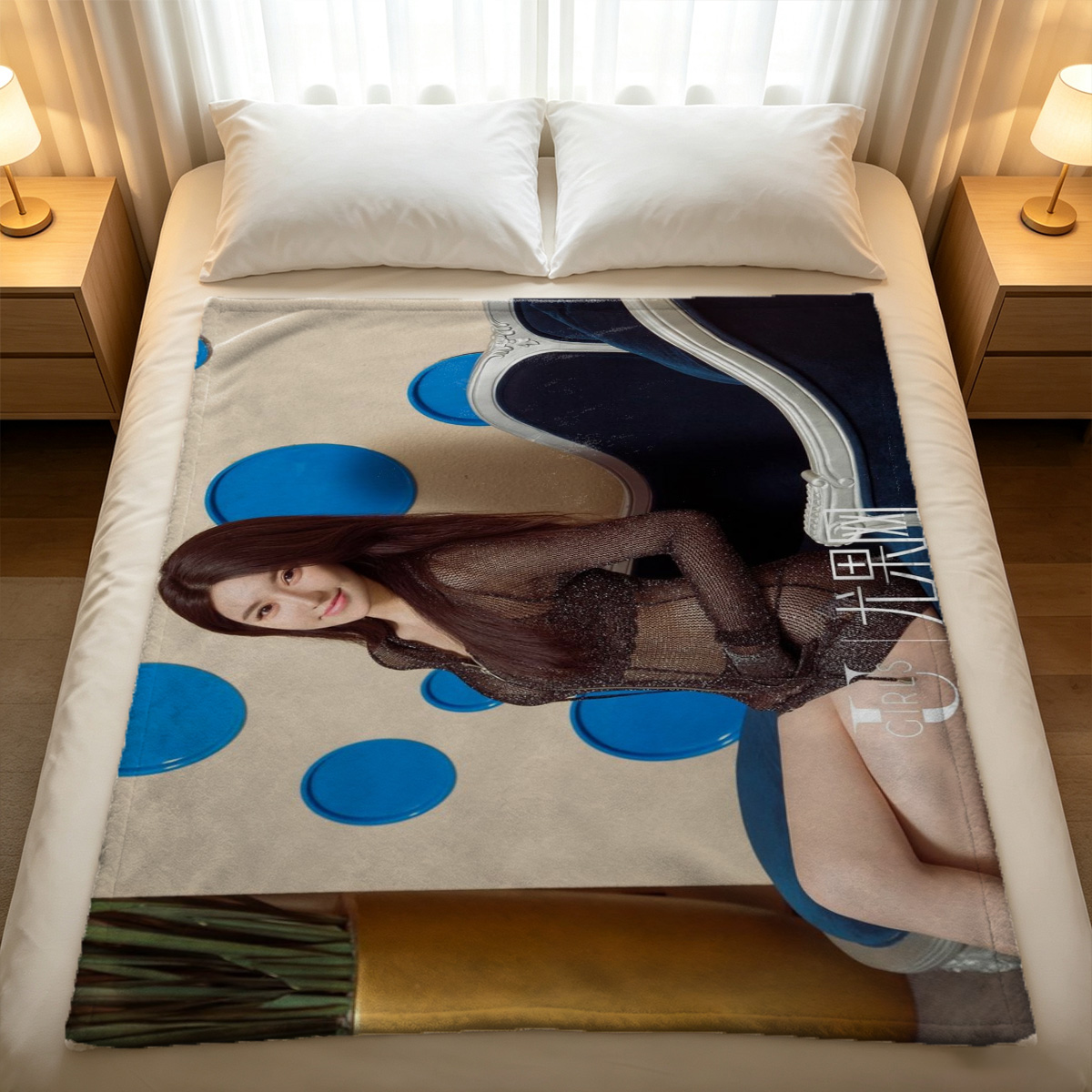 Nude Emma Watson on Pool Table with Billiard Balls - Blanket