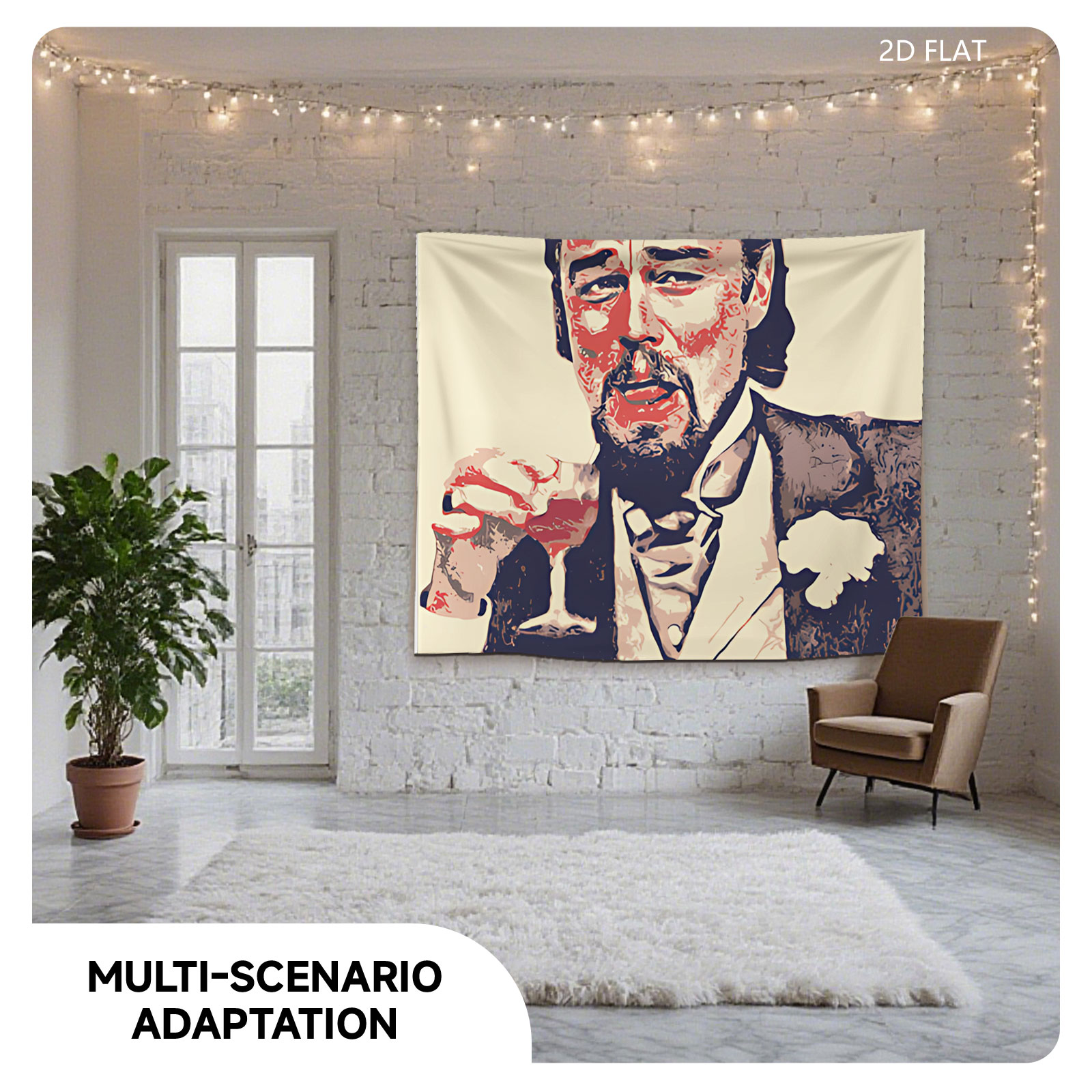 Leonardo DiCaprio as Jay Gatsby holding a cocktail - Tapestry