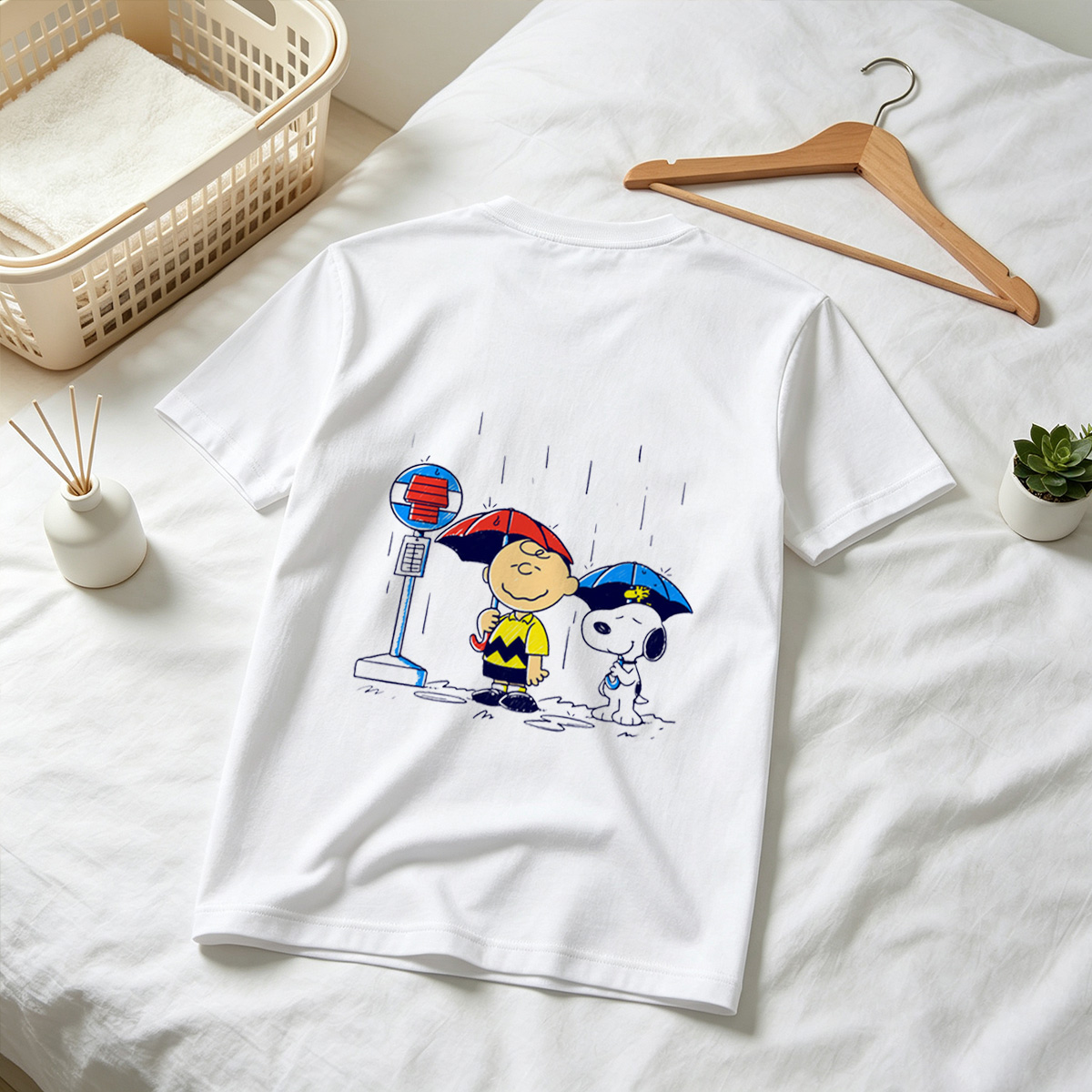 Peanuts: Charlie Brown and Snoopy in the Rain - Tee